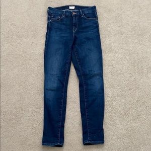 MOTHER High Waisted Looker Ankle in Slow Ride, 25
